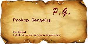 Prokop Gergely névjegykártya